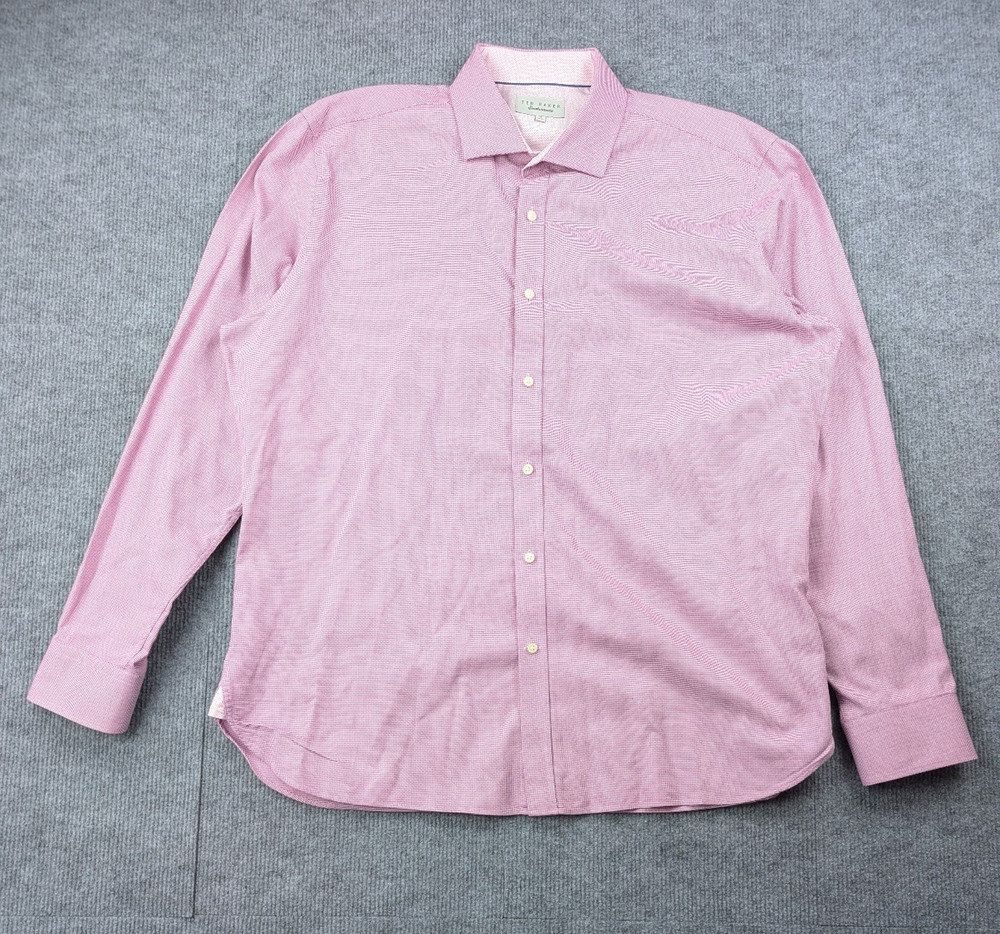 Ted Baker Endurance Button Up Shirt Mens 17 36/37 Purple Cotton Career Timeless